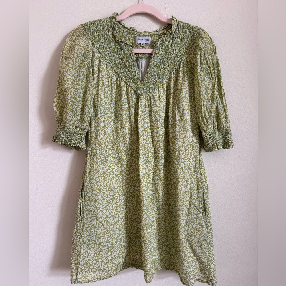Olivia James the label Green Bea floral mini dress size XS